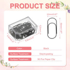20/50/100Pcs Paper Clip 2inch Non-Skid Metal Paper Clamp Clips Large for Office Supplies Craft Scrapbook Document Note Sorting