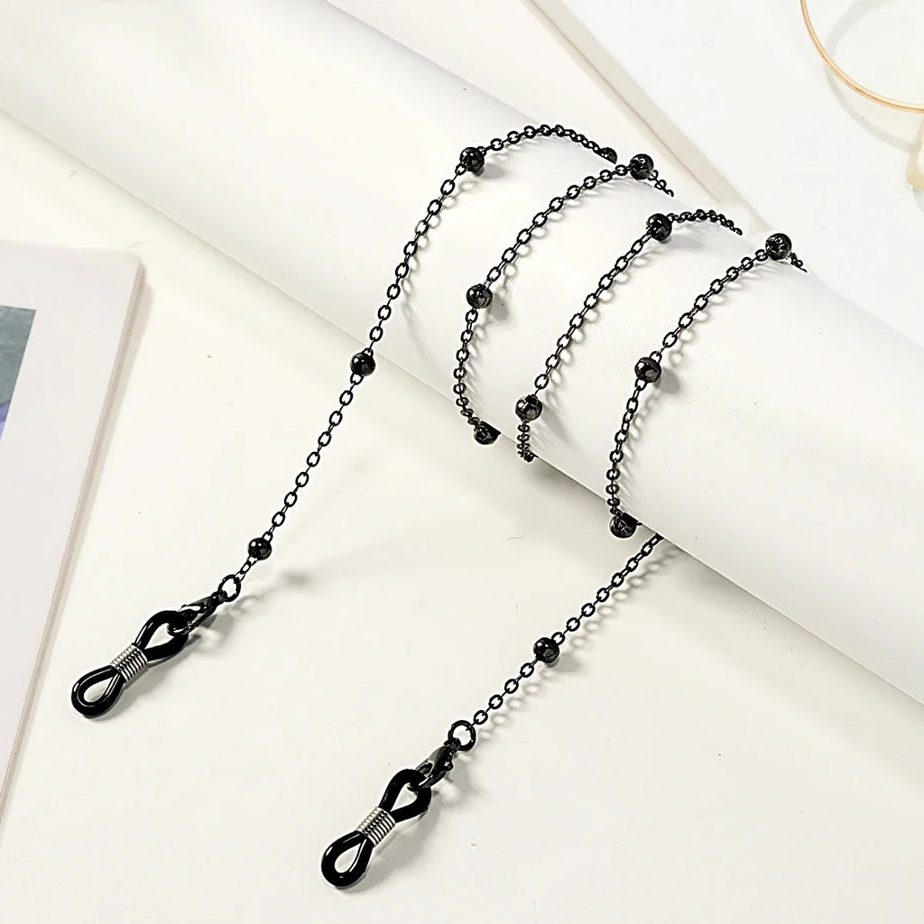 Metal Gold Round Beads Glasses Chain; Multi-Functional Fashionable Multi-Functional Collar Chain; Belt Accessory