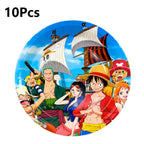 117 Pcs One Piece Party Supplies-One Piece Party Banner Balloons Cake Topper Plates Etc One Piece Birthday Party Decorations