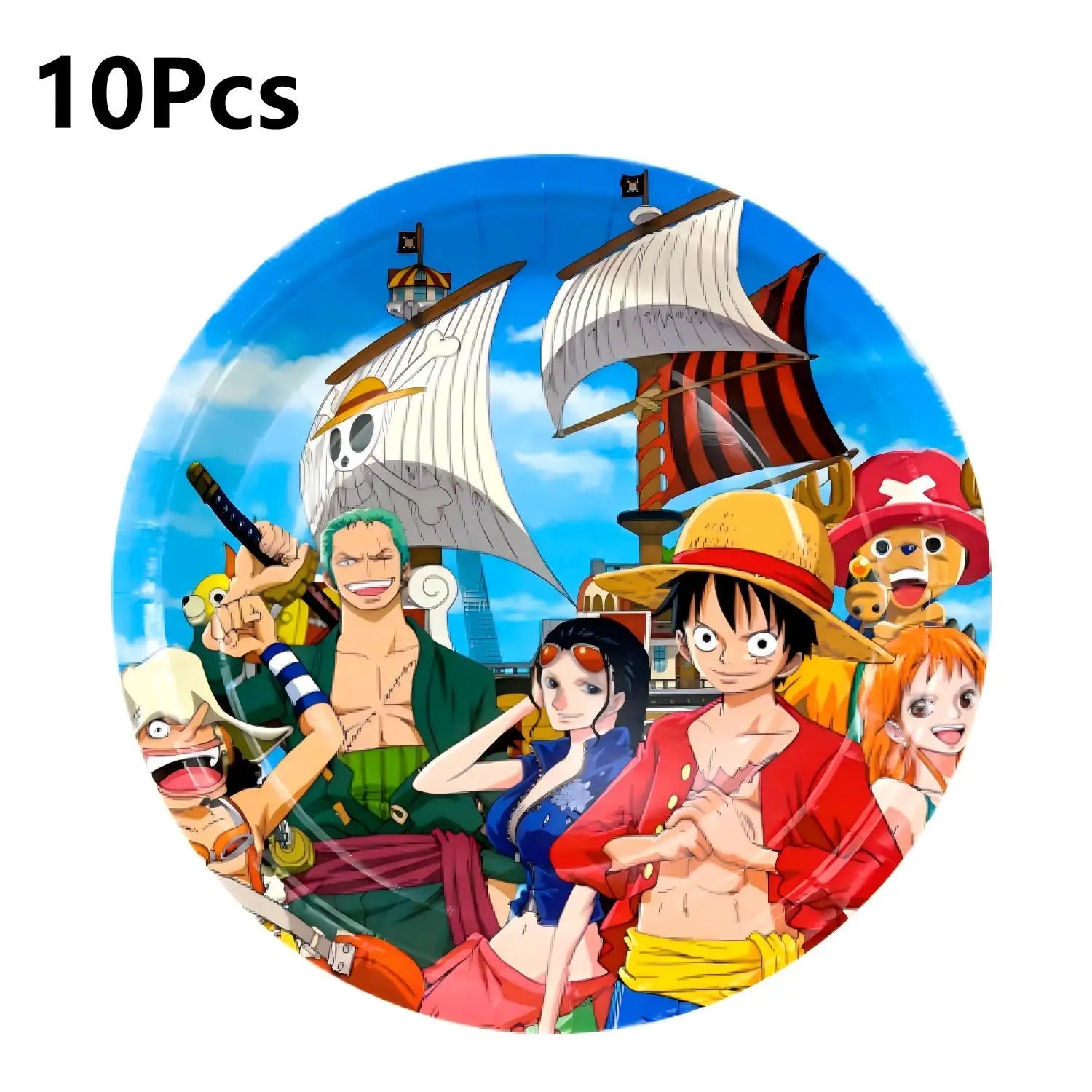 117 Pcs One Piece Party Supplies-One Piece Party Banner Balloons Cake Topper Plates Etc One Piece Birthday Party Decorations