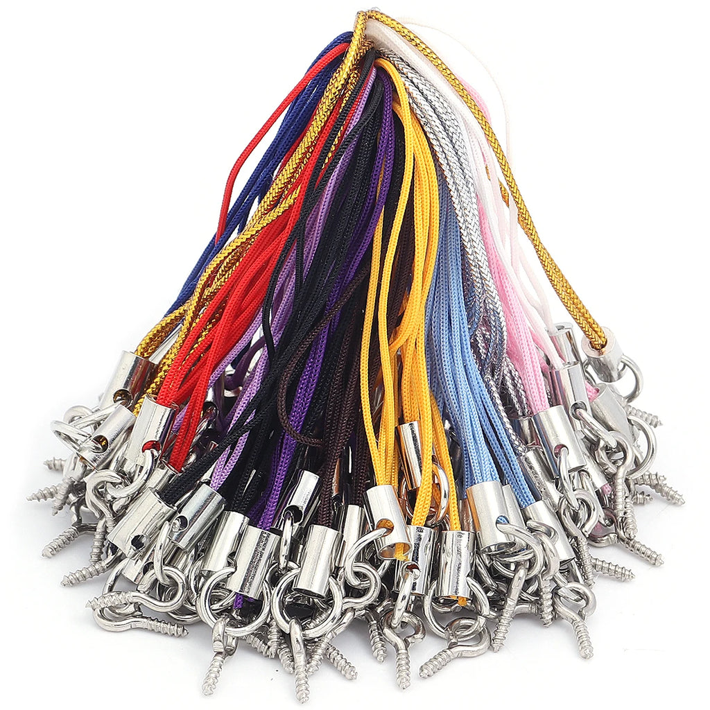 50pcs/lot Hand Wrist Lanyard String Short Grip Lanyard Mobile Phone Strap for USB Flash Drive Keychain ID Badge Holder DIY