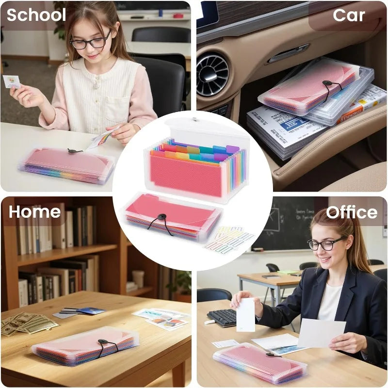 Accordion File Folder 13-Pocket, A6 Mini Size for Storage, Data Classification Organizes Documents, Cards, Coupons, Perfect Gift