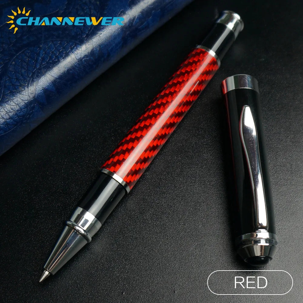 STONEGO Carbon Fiber Signature Pen, Premium Metal Gel Ink Pens Micro Point 0.5mm Black Ink Smooth Writing Ball Pen