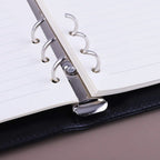 New A5 PU Leather Binder Cover with Magnetic Buckle Closure, 6 Ring Personal Notebook for Organizing Planner, Photo Card Sleeves