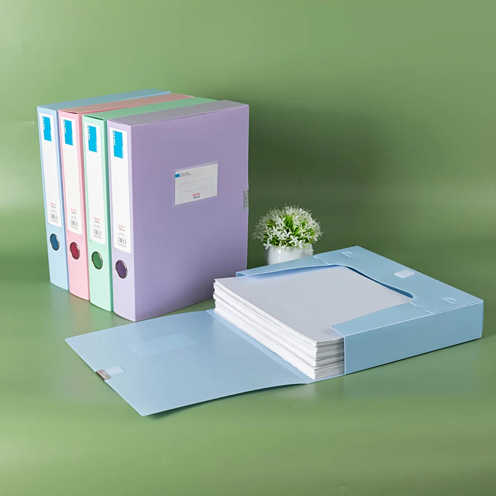 3pcs Large Capacity Plastic File Boxes for Office Use - Document, Personnel Records, Financial Accounting, and Invoice Storage