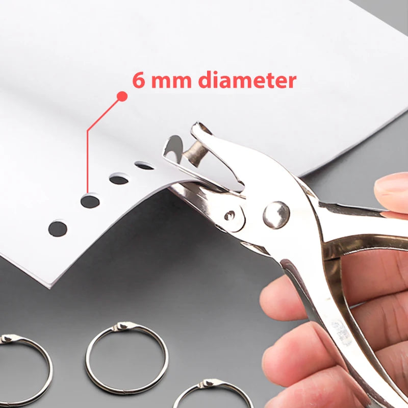 Single Hole Punch for Office and Home Use with 5 Sheet Capacity Durable Chrome Finish Paper Puncher for Efficient Document Orga
