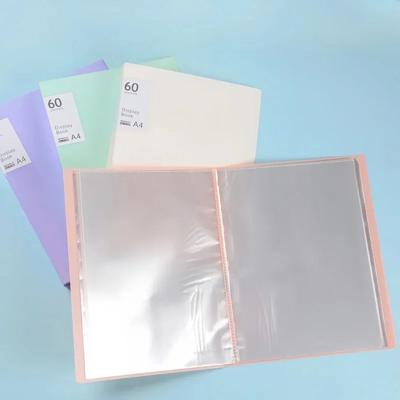 Document Presentation Folder - A4 PP Display Book with 20/40 Transparent Pockets & Sheet Protectors