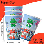 Super Wings Party Supplies Balloons Cup Plates Napkins Tableware For Kids Baby Shower Birthday Party Decoration