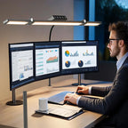 LED Desk Lamp Eye-Caring Desk Light with Stepless Dimming Adjustable Flexible Gooseneck with Clamp for Reading Study Workbench