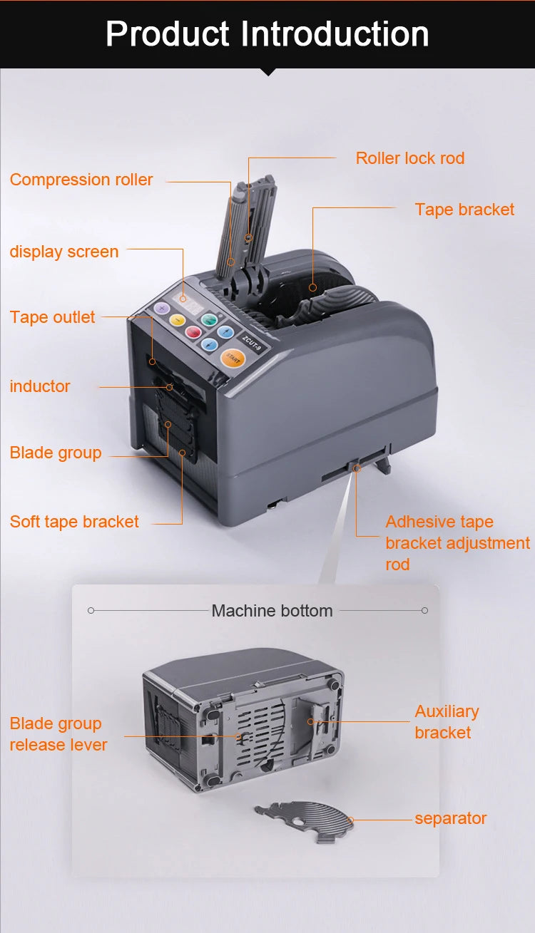 Automatic Tape Dispenser Cutting Machine 6-60mm Adhesive Tape Ribbon Intelligent Double Sided Cutter 110V 220V