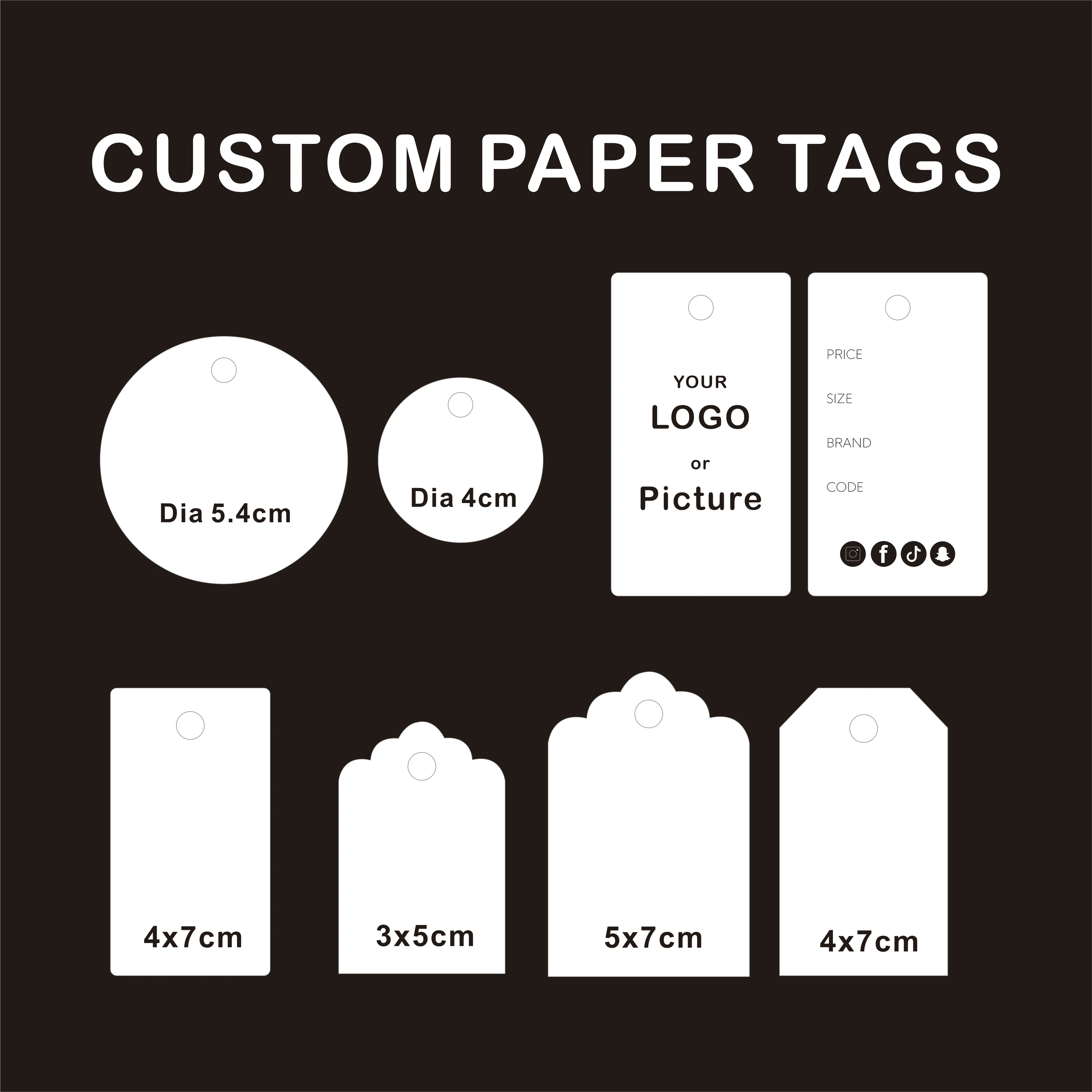 Custom Logo Printing Brand Name Tags Paper Garment Hang Tags For Shoes Garment Clothing