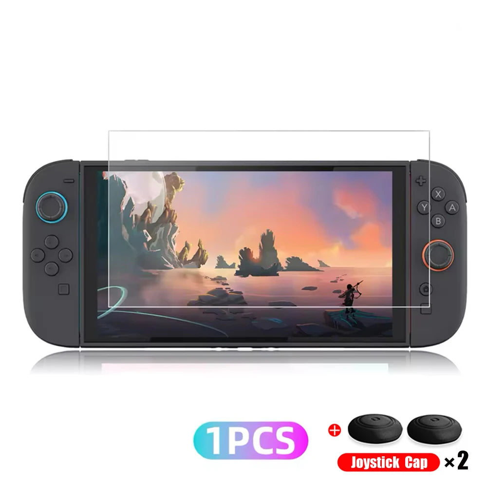 Tempered Glass Protector For Nintendo Switch 2 2025 Accessories Screen Protector For Switch 2 Accessoires With Joystick Cap