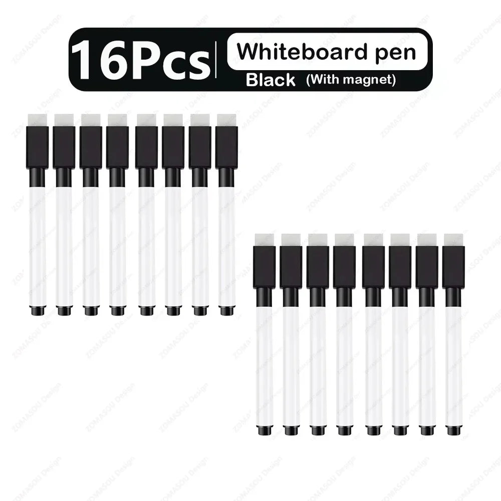 1-48Pcs Magnetic Erasable Whiteboard Pen Color Options Numbering Stationery Office Teaching Supplies for Blackboard Student Note