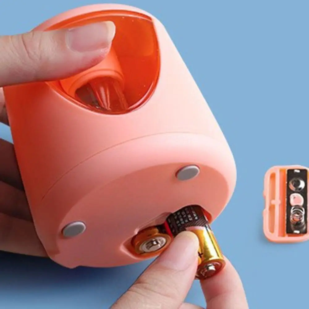 Cartoon with Decorative Sticker Switch Automatic Electric Pencil Sharpener Creative Stationery Mechanical Tool