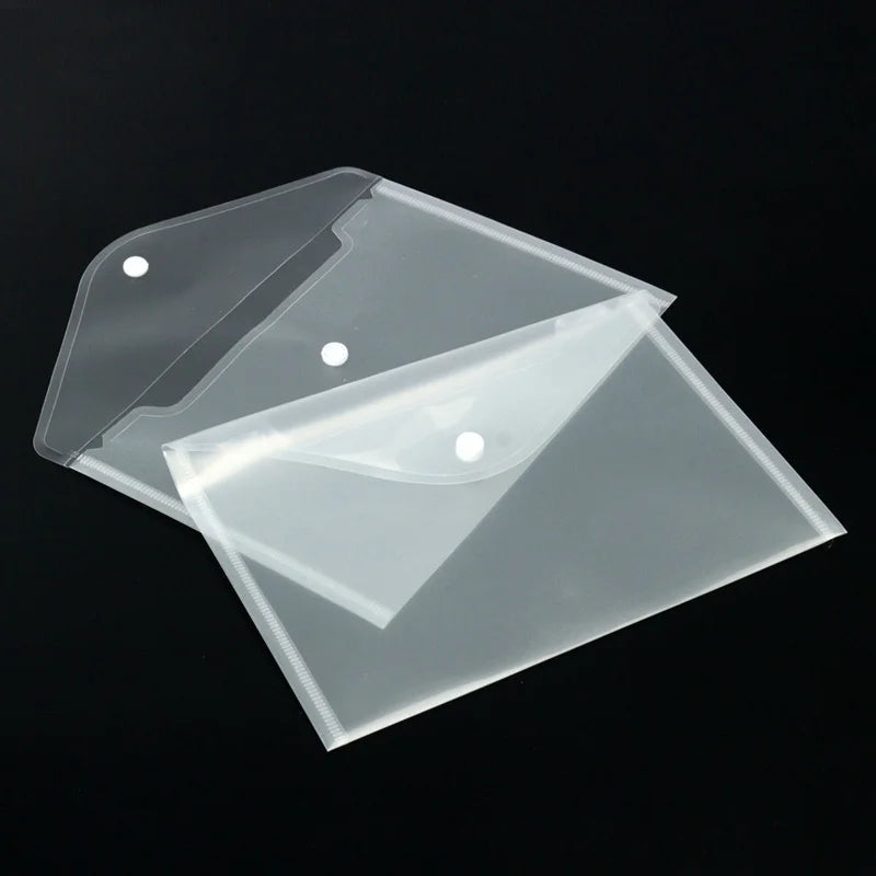 A5 Folder Bag Transparent Plastic Water Resistant File Holder File Paper Office Supplies Documents Protectors