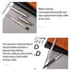 Metal Ballpoint Pen Press Tyle Business Fountain Pen with Blue/Black Ink Refill Students Gift Neutral Pen School Office Supplies