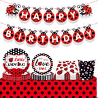 Insect Ladybug Party Disposable Tableware Sets Kids Birthday Plates Cups Napkins For Baby Shower Party Dinnerware Decoration