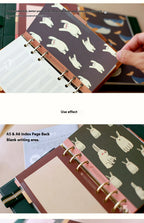 Retro Bookmarks Index Pages 6pcs A5/A6/A7/M5 6-Holes Binder Index Divider Cartoon Multicolor Loose-Leaf Notebook Classification