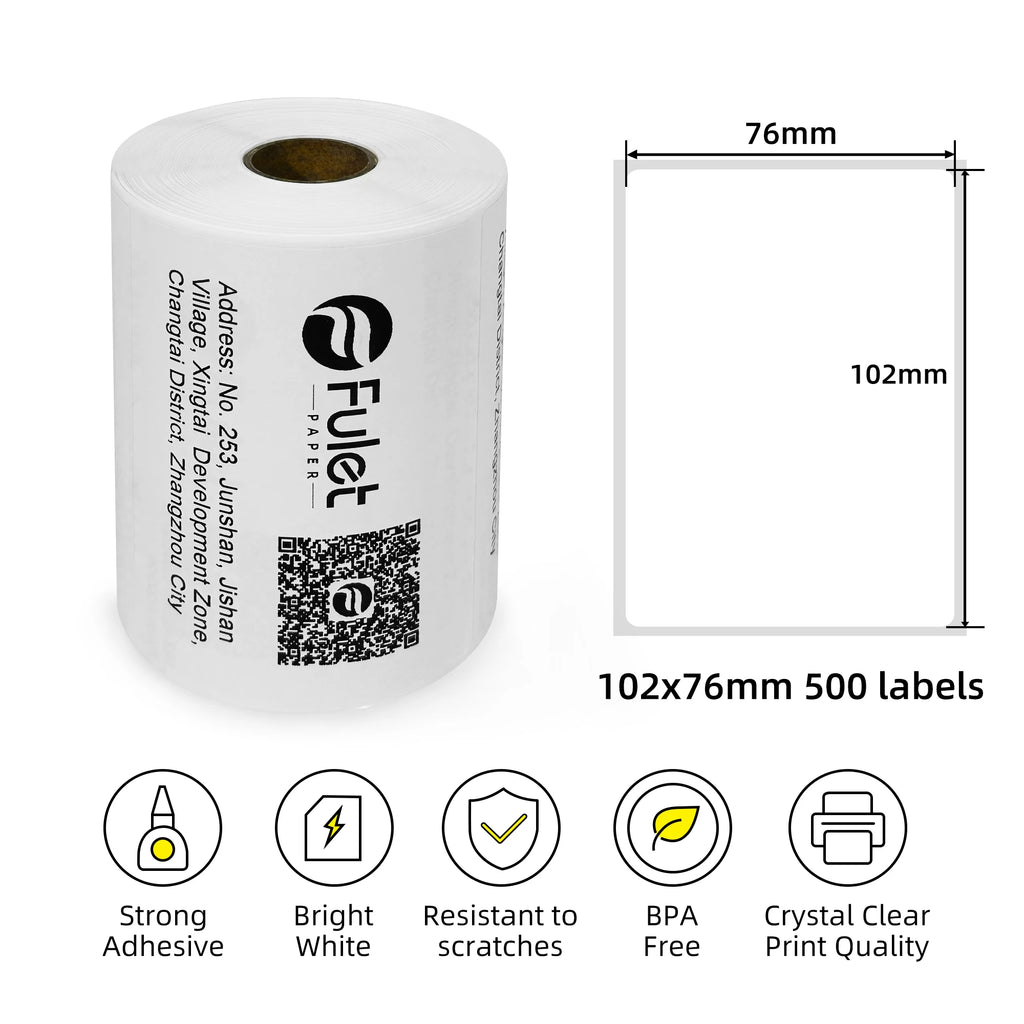 102mmx76mm Thermal Label Roll 4"x3" Inch Waterproof Thermo Etiquetas Barcode 4x3 Inch Direct Thermal Sticker Shipping Label