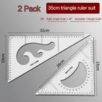 2Pcs/Set Multifunctional Triangle Ruler 30/45 Degree Measurement Angle Isosceles Triangle Ruler Geometry Students Drafting Tool