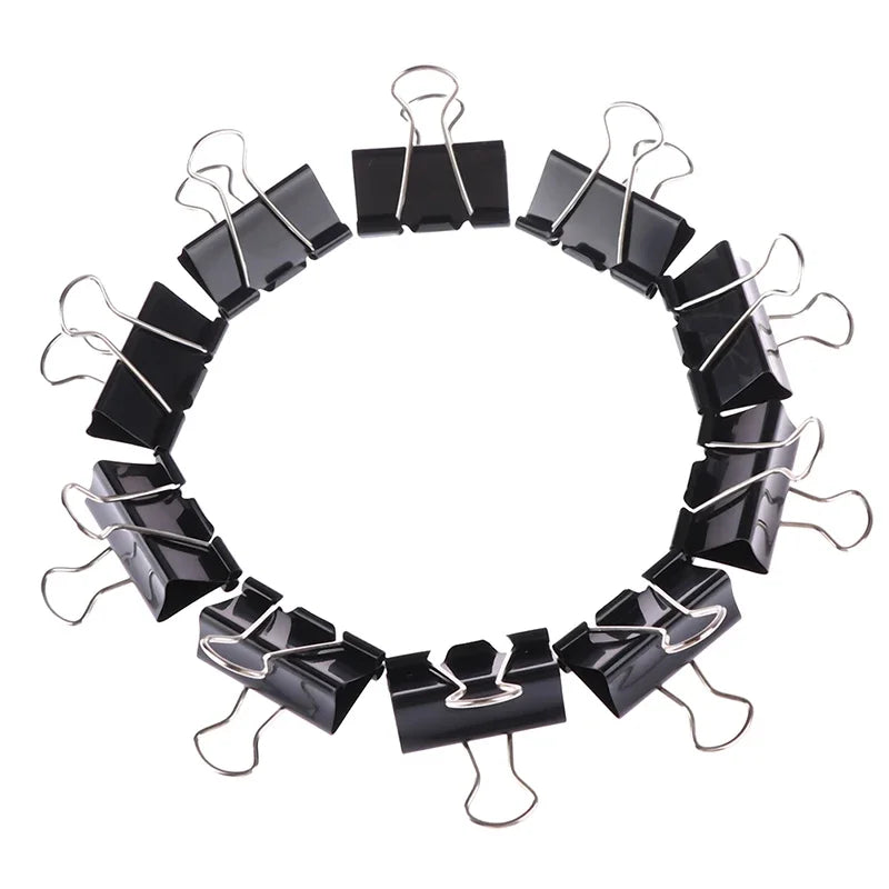 10/20/30/40/50Pcs Black Metal Binder Clips 25mm/ 32mm Notes Letter Paper Clip Office Supplies Binding Securing