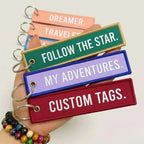 Wholesale Custom Embroidery Keychains Logo Flight Tag Keychain Jet Tag Keychain Personalized Name Key Ring Fabric Keychain