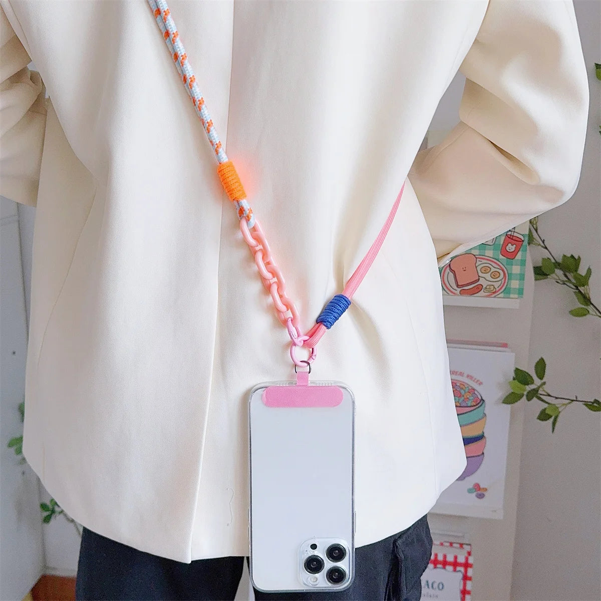 1Pc Long Mobile Phone Strap Portable Crossbody Strap Phone Case Universal With Phone Strap Connection Lanyard ﻿