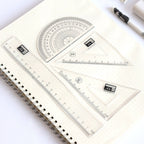 4Pcs/set Plastic Transparent Ruler Protractor Triangle Ruler Measure Draw School Office Supplies Scale Ruler Stationery