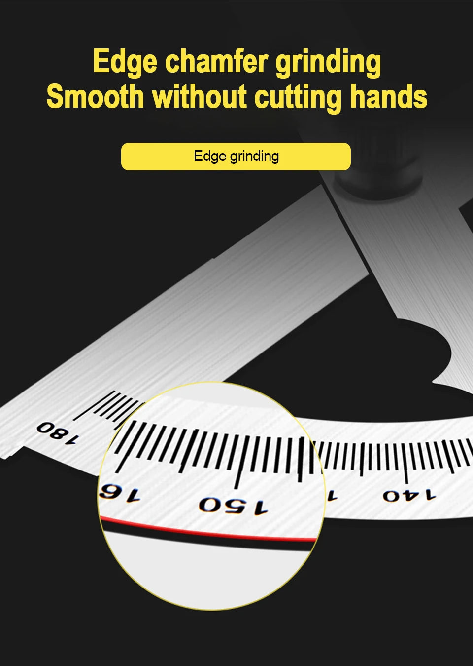 Stainless Steel Rotating Protractor 180° Angle Gauge Finder High Precision Metal Protractor Woodworking Metal Measuring Ruler