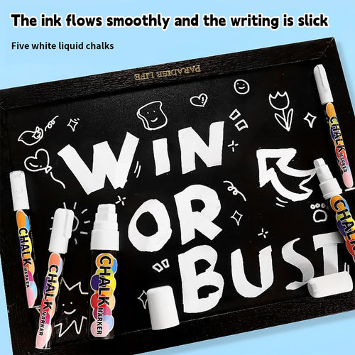 1/3 Pcs White Liquid Chalk Painting, Marking Erasable Dust-free Water-soluble Marking Pen School Classroom Office Supplies