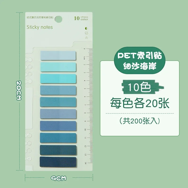 200 Sheets Transparent Sticky Notes Self-Adhesive Reading Annotation for Books Notepad Bookmarks  Memo Pad Index Tabs