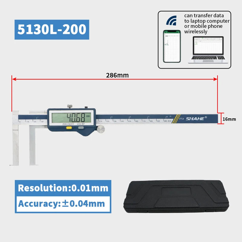 Shahe 8-150/13-200/15-300mm Digital Inside Groove Caliper with Knife Edge Micrometer Digital Caliper