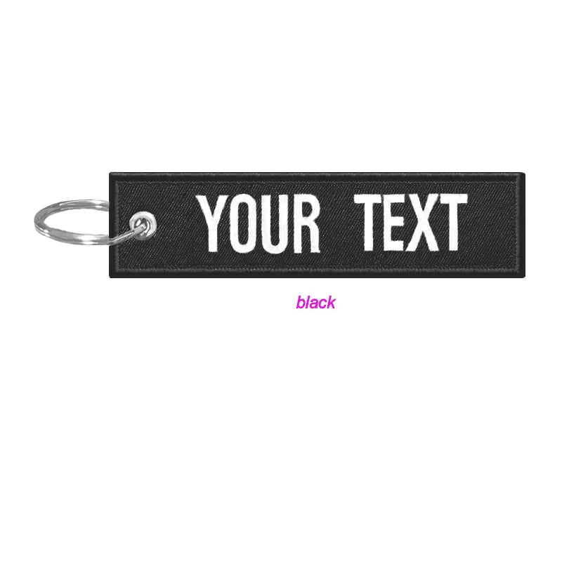 Customized Key Chain Tag Motorcycle Outboard Double Sided Embroidered Keychain