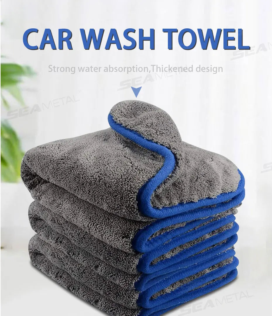 SEAMETAL Thicken Car Cleaning Towel 1200GSM Super-Absorption Microfiber Washing Towel Ultra-Soft Scratch-Free Car Drying Cloth