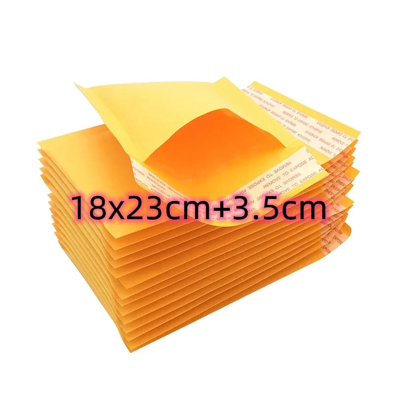 10/50pcs 18x23cm Meduim Thick Shipping Envelopes with Packaing Yellow Waterproof Paper Bubble Mailers Mailing Bags Packing