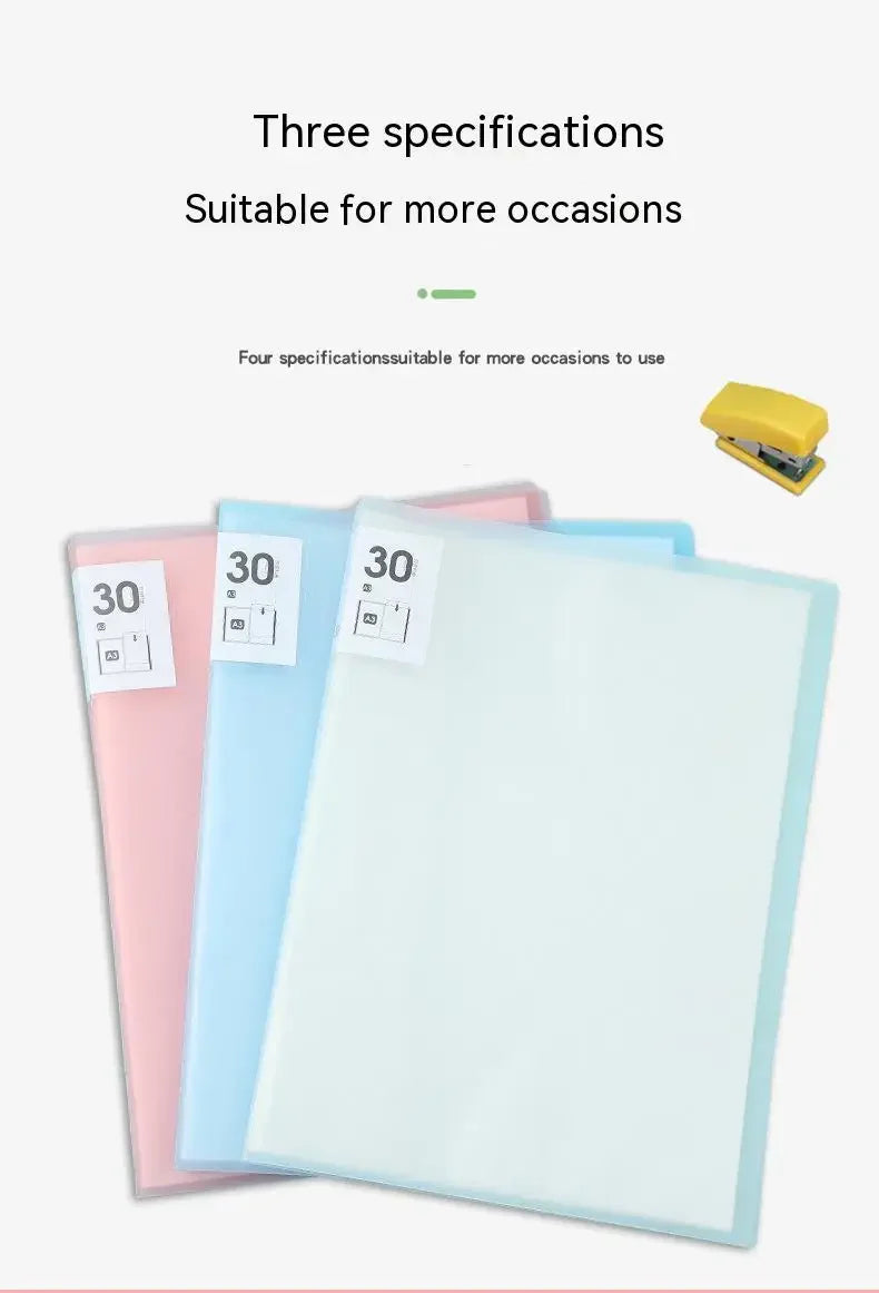 A3 File Folder Display Book 20-80pages Painting Art Collection 8k Album Transparent Information Children's Reward Poster Storage