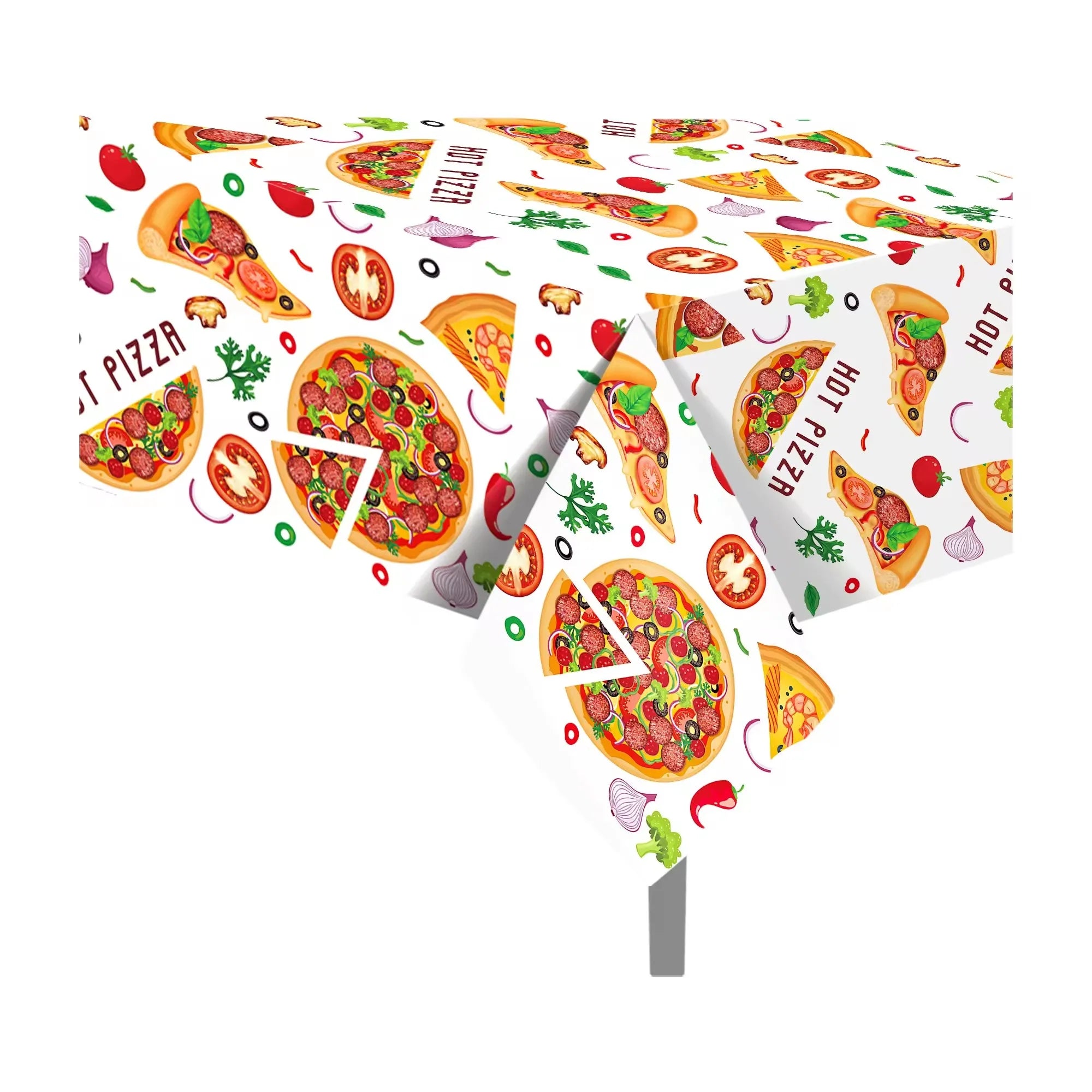 130*220cm Pizza PE Table Cover Birthday Party Decorations Plastic Tablecloth Disposable Party Supplies