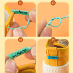 20pcs Baby Shoes Schoolbag Cup Clothes Name Sticker Waterproof Tag Rope Baby Name Ring Children Customized Name Label Pendant
