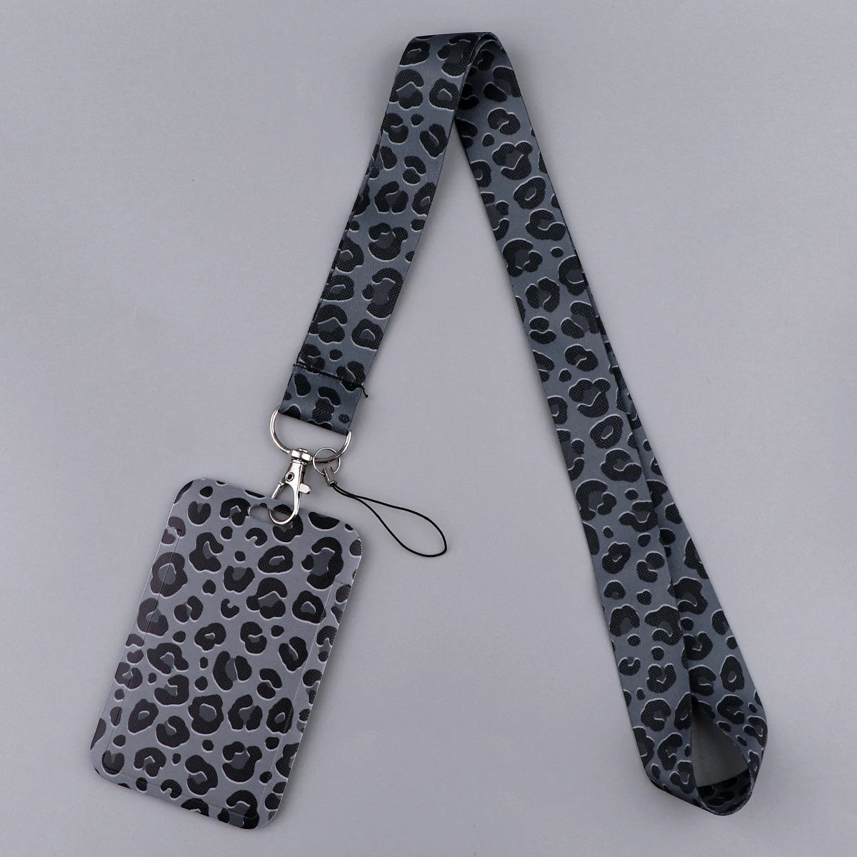 Gray Leopard Print Fashion Lanyard for Key Neck Strap Lanyard Card ID Badge Holder Key Chain Key Holder Keyring Accessories Gift