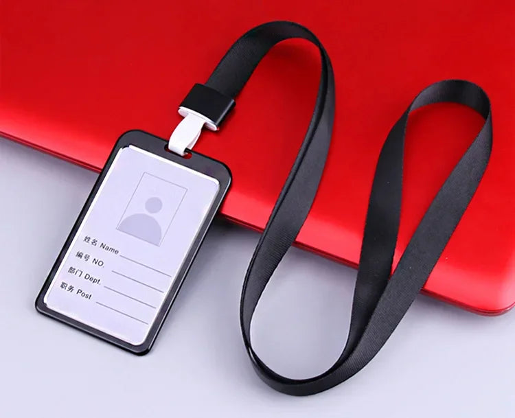 Fashion Card Cover Women Lanyard Aluminum Alloy Work ID Card Holder Business Work Card ID Badge Holder Metal Bags Case