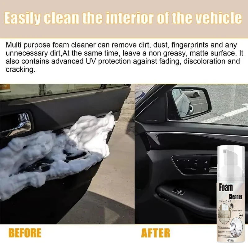 Multifunctional Foam Cleaner Car Interior Stain Removal and Cleaning Leather Seat Home Foam Cleaner Spray Maintenance Wash