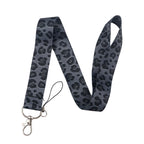 Gray Leopard Print Fashion Lanyard for Key Neck Strap Lanyard Card ID Badge Holder Key Chain Key Holder Keyring Accessories Gift