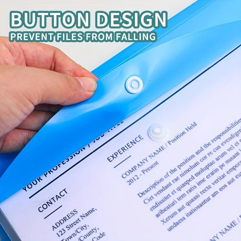 6 A4 Large Capacity Loose Leaf Folders with 11 Hole Binding Rings, Modern PP Material, Expandable Buttons and Label Pockets