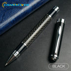 STONEGO Carbon Fiber Signature Pen, Premium Metal Gel Ink Pens Micro Point 0.5mm Black Ink Smooth Writing Ball Pen