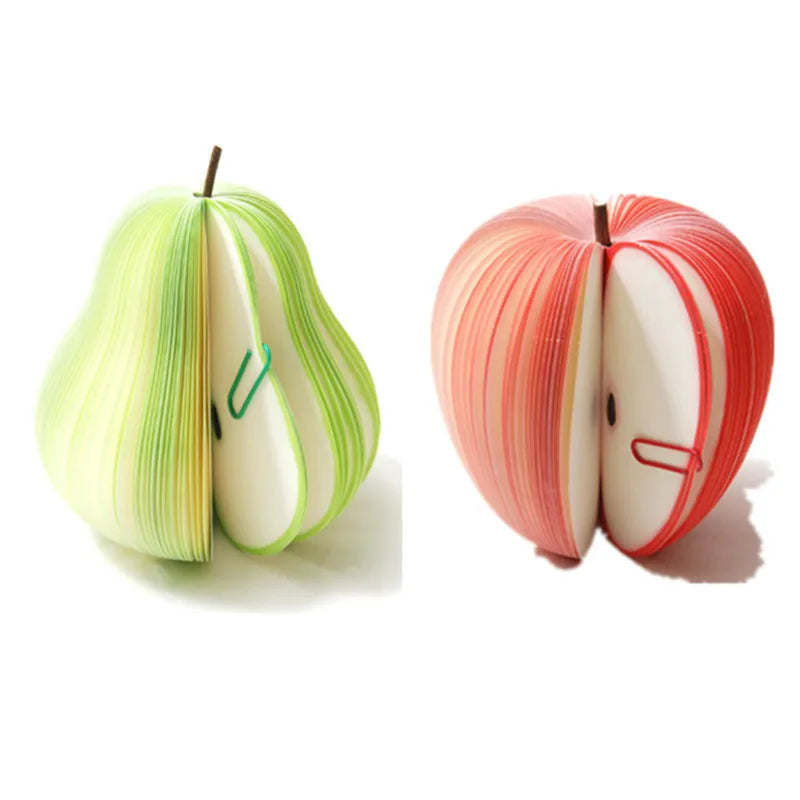 Creative Apple Sticky Notes DIY Sticky Notes, Fruit Sticky Notes Pear Office and Study Message Sticky Notes