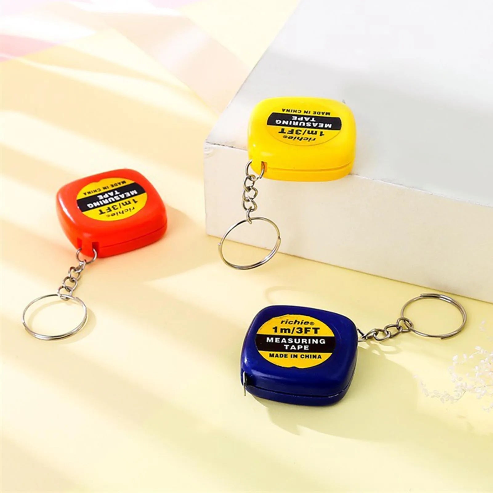 Mini Keychain Tape Measure Easy Reading Automatic Retractable Steel Tape Ruler for Woodworking Construction Sites