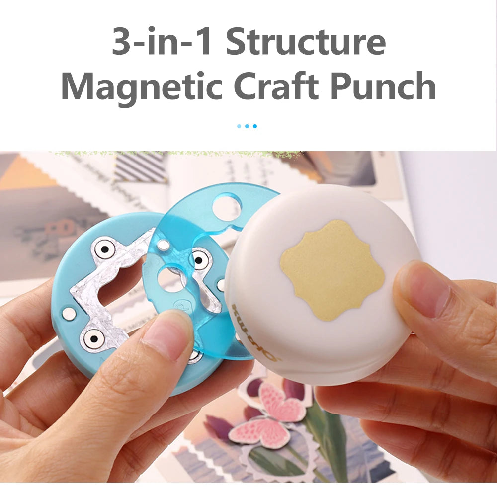 KW-triO Craft Hole Punch Handmade Scrapbook Paper Puncher Scrapbooking Maganetic Punches Crafting Designs for Office Supplies