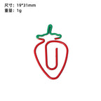 10/20pcs Red Retro Japanese Paper Clip Tomato Strawberry Cherry Scrapbook Paper Clip Book Page Memo Fixed Clips Student Supplies