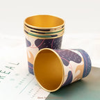 50pcs/pack 7oz/210ml Gold Foil Paper Cup Household Commercial High-end Disposable Cup Water Cup Tea Cup Coffee Cup Customization