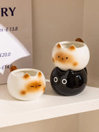 1Pc Siamese Cat Coffee Cup, Creative Cute Kitten Mug, High-Quality Exquisite Cup, Suitable for Coffee Shop Latte Art, Office, Living Room, Home, Bedroom Drinking Cup, Afternoon Tea Flower Tea Black Tea Cup, Gift